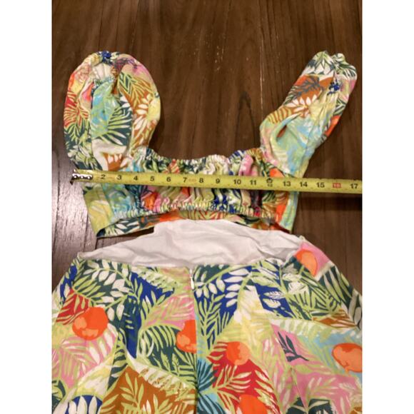 STAUD Coliseum floral leafs cut out linen Maxi Dress size 6 - Picture 5 of 9